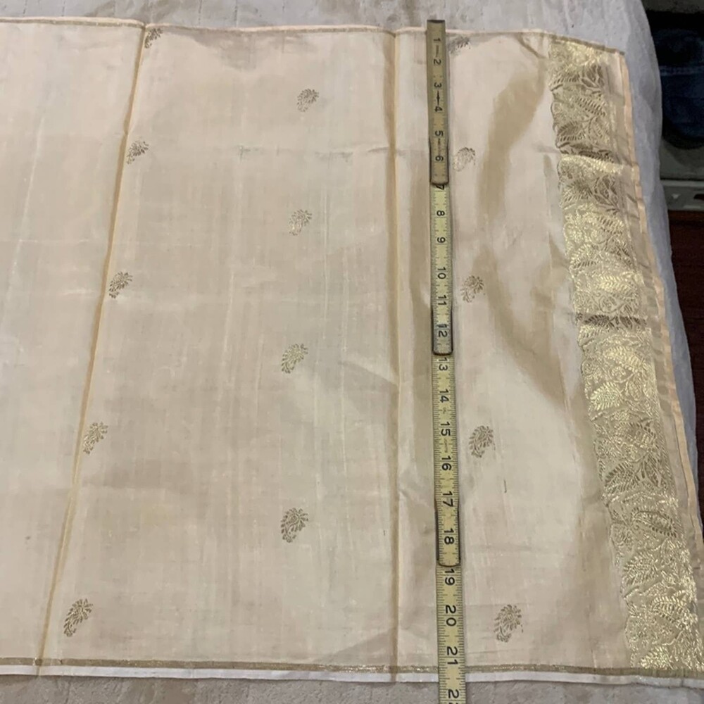 New vintage Kashmir Imports woven silk peach scarf